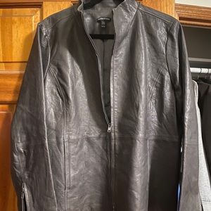 Charcoal gray leather jacket